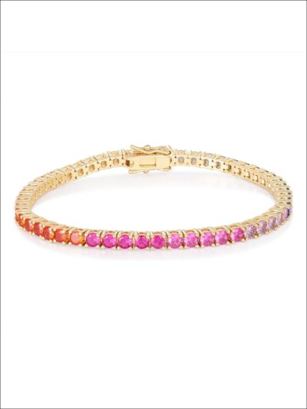 14k Gold Plated Tennis Bracelet with Cubic Zirconia, 3mm, 7 inch